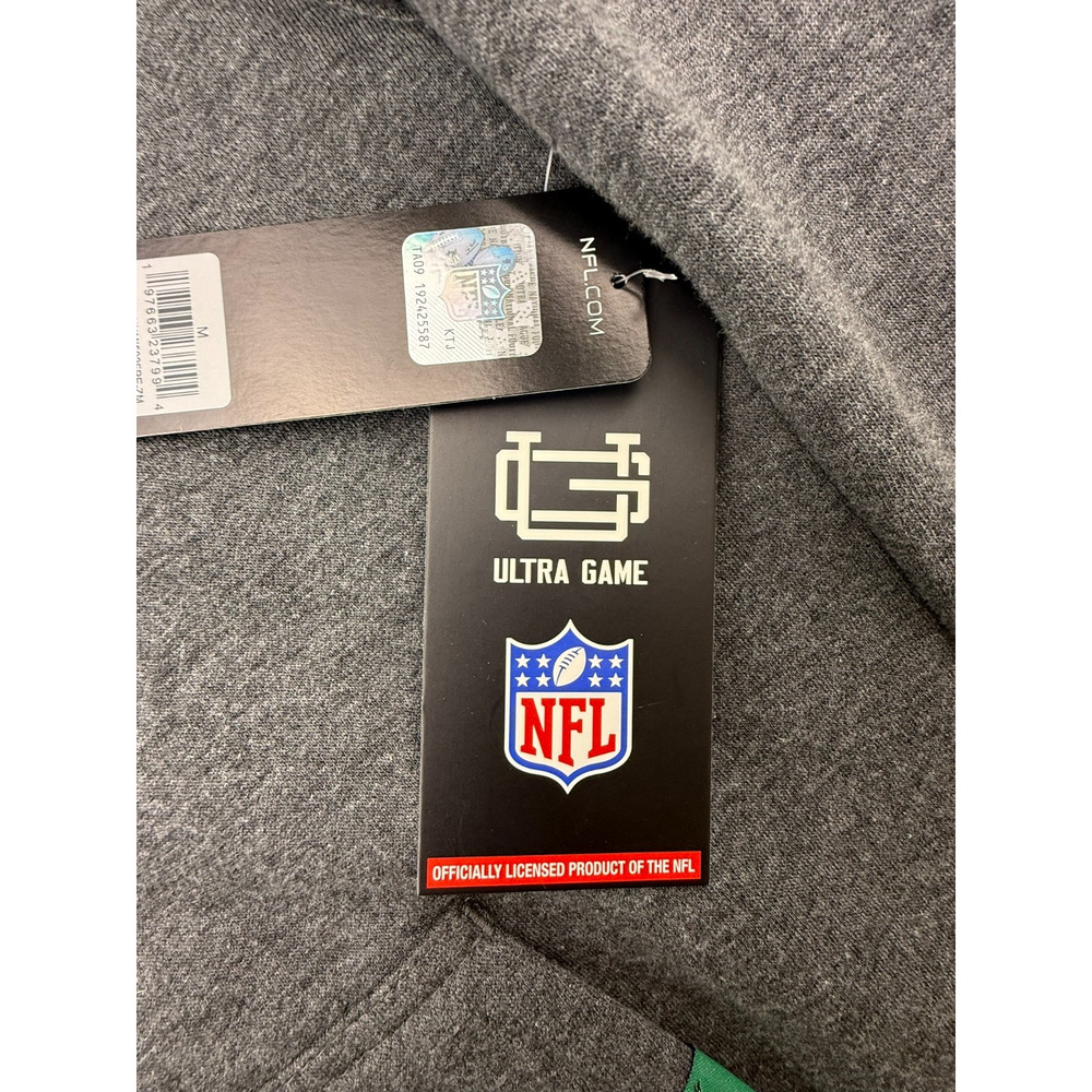 NWT Men's Ultra Game Philadelphia Eagles NFL Hoodie Sweatshirt Gray Green SZ M - Picture 6 of 12